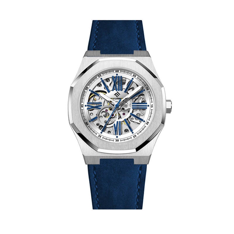 Hulk Silver Blue Leather Strap